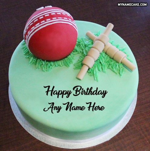 cricket theme cake with name