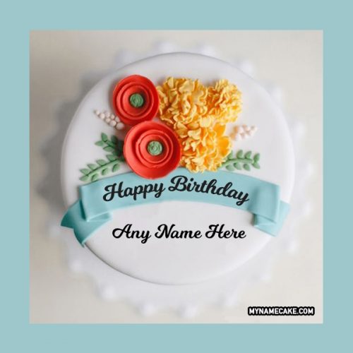red yellow flowers name cake
