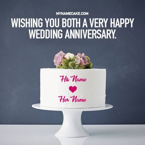 wedding anniversary name cake