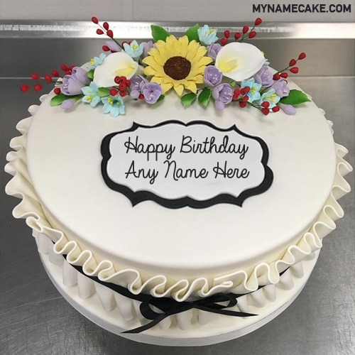 Beautiful Flower Birthday Cake With Name Edit Best Flower Site 9276