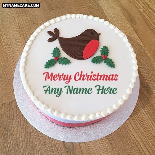 bird christmas name cake