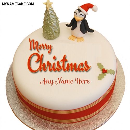 merry christmas name cake