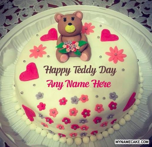 teddy day name cake