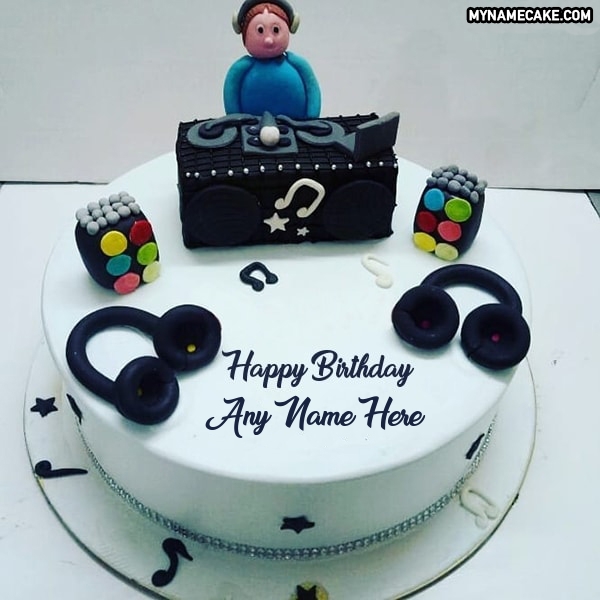 Write any name on DJ happy birthday cake - My Name Cake