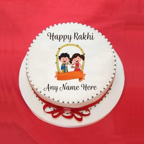 happy rakhi name cake