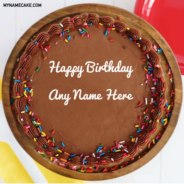 Chocolate Happy Birthday Name Cake - My Name Cake