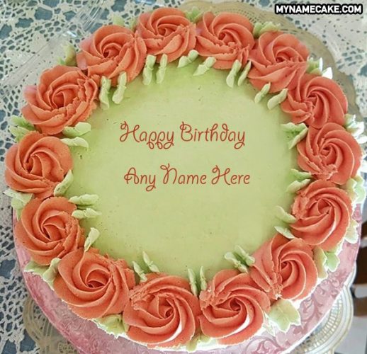 roses birthday name cake photo